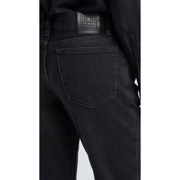 TOTEME Tapered Leg Jeans Women's in Washed Black - Picture 3 of 12